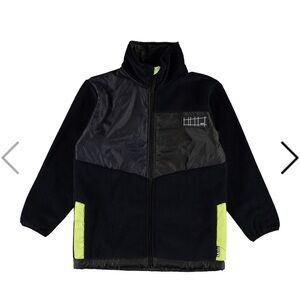 Molo Black and Neon Green Kids Jacket